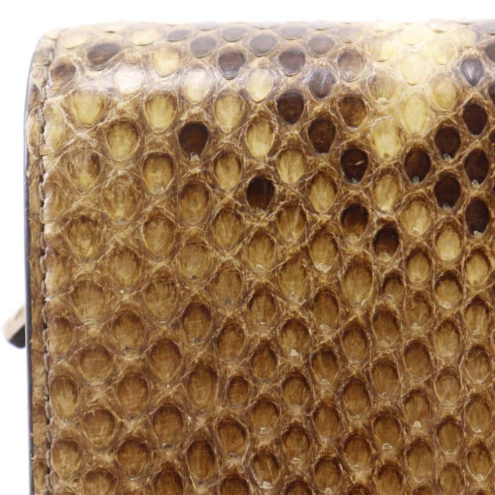 Gucci Bamboo Long Wallet 369661 Python Brown Snap… - image 10